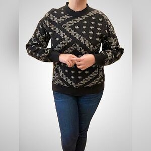 Bailey Rose Handkerchief Sweater, Black, Size Large